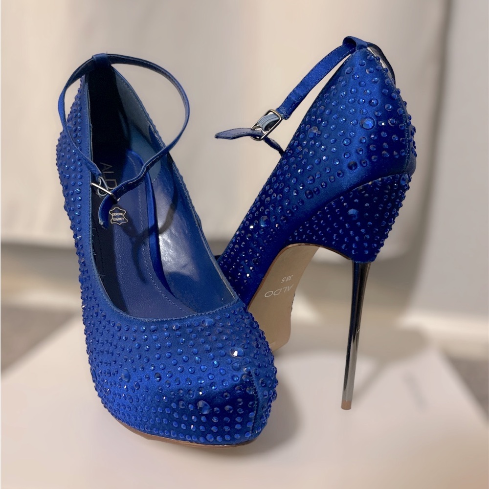 Blue Crystal Heels Aldo